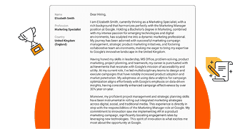 Tailored cover letters that speak directly to the job description